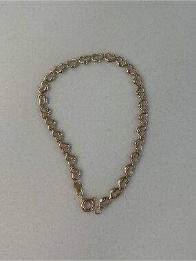 Vintage 14k Yellow Gold OroAmerica Heart Bracelet- 7”, 2.3 grams.
